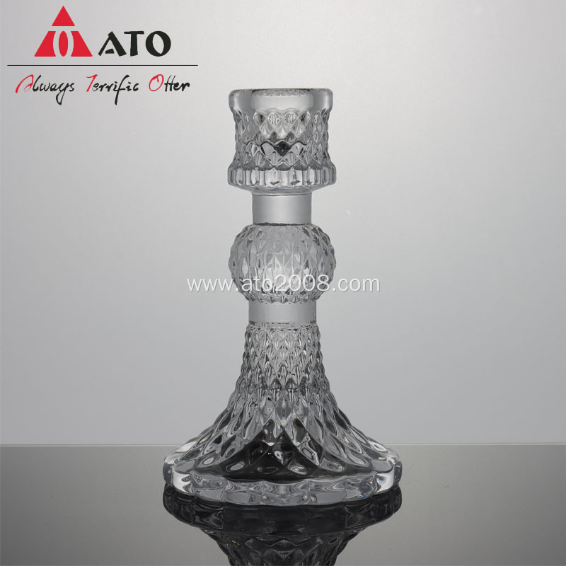 Glass Candle Holders Candlesticks for Pillar Taper Candle