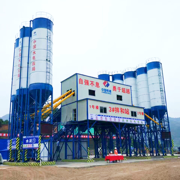 120m3h precast power type concrete batching plant