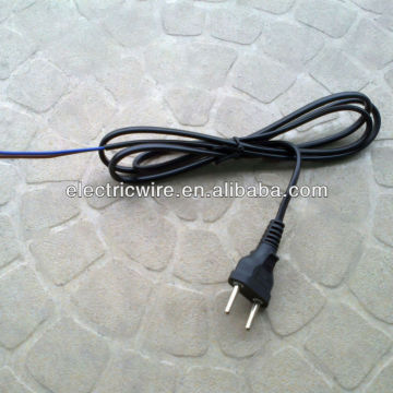 EU 2 Round Pin Power Plug H03VVH2-F 2 Core 0.5mm VDE Flexible Cord
