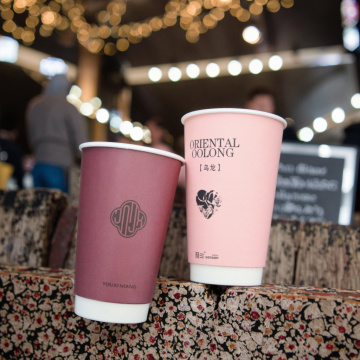 Copos de papel para bebidas frias de 12 onças impressos personalizados