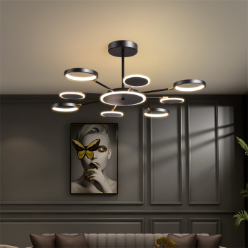 Nordic LED Modern Chandelier - Hotel Living Room Remote Control Chandelier Dimmable