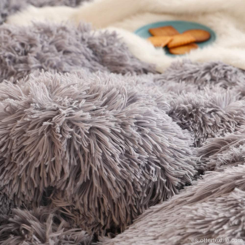 Plush Shaggy Duvet Cover Juegos de ropa de cama ultra suaves