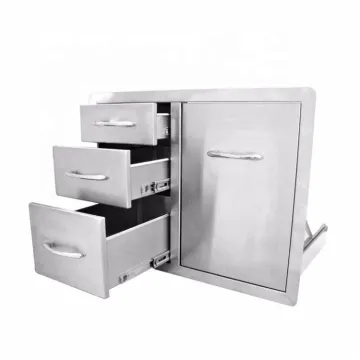Stainless Steel Raised Liquid Propane Triple Drawer Extension