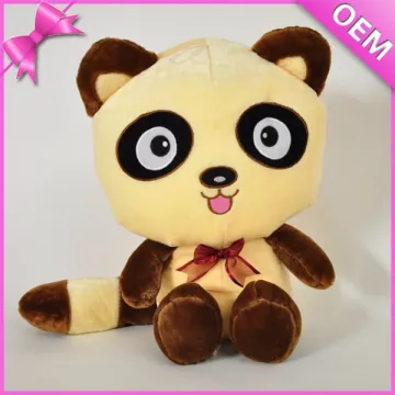 Embroidered Big Eyes Stuffed Animal Raccoon Plush, Raccoon Plush Stuffed Toy, Stuffed Raccoon