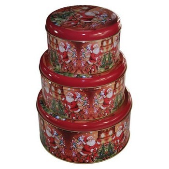 Wholesale decorative metal cake storage tins