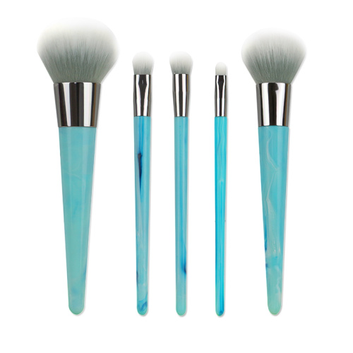 Blue Bruges Marble Handle Professional Makeup Brushes