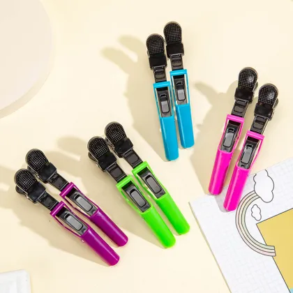 Custom Salon Women's Styling Sectioning Alligator Hair Clips - Non-Slip Plastic Hairstylist Clips