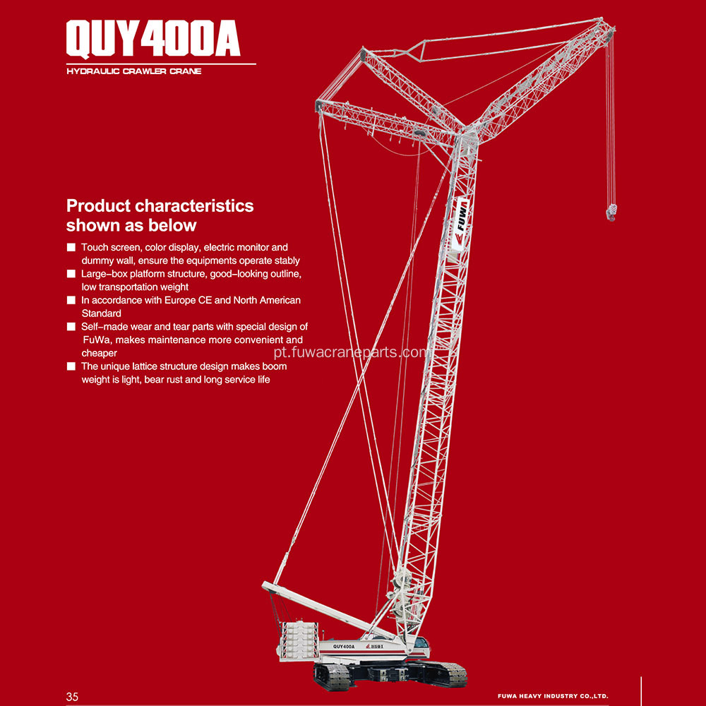 Crane quy400a de rastreamento hidráulico