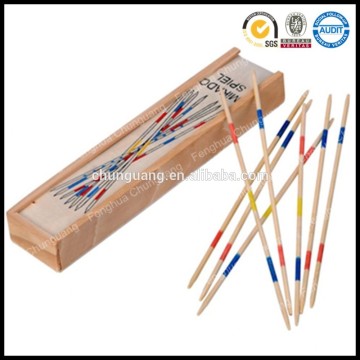 High quality 31 pcs custom classical promotional wooden sticks mikado education game set in wood box for kid pla