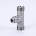 Metric Female And Male Thread Tee Hydraulic Fitting