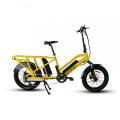 الدراجة الكهربائية 2Wheel Cargo Bicycle E Bike 48V 500W بطارية مزدوجة الكلاسيكية مساعدة عائلة عائلة Long Tair