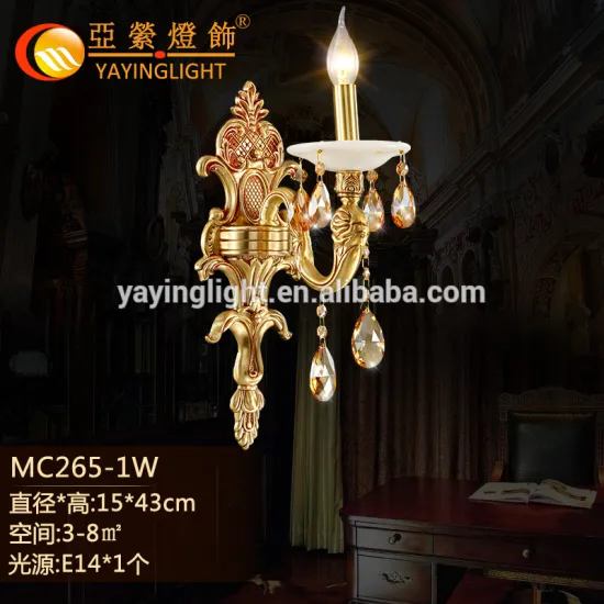 retro brass lighting fixture wall candle for aisle, corridor European-style brass wall lighting fixture candle