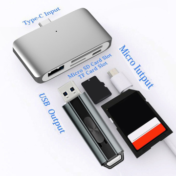 Lecteur de carte adaptateur HUB USB-C 4 EN 1