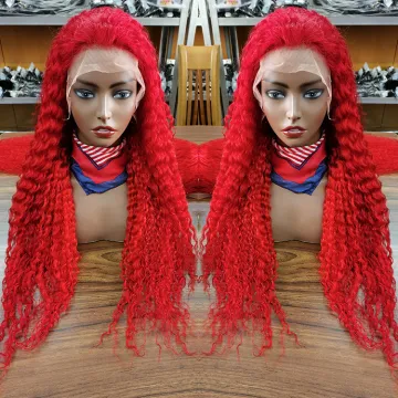 Wholesale 613 Blonde Red Human Lace Wigs 100% Virgin Human Hair Deep Wave Transparent HD Lace Frontal Wig Brazilian Hair Wig