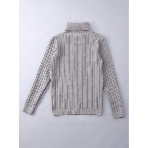 Pull à col roulé en tricot gris