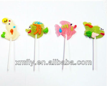 Handicraft fish shape unique lollipop stand soft Jelly Candy animal shape lollipops