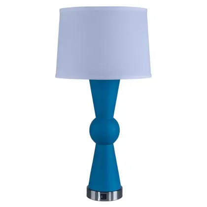 Nordic Blue Resin Desk Lamp - LED Bedside Table Light