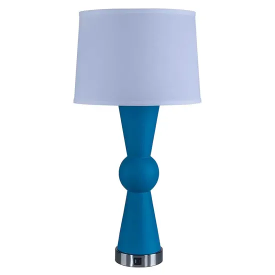 Nordic Blue Resin Desk Lamp - LED Bedside Table Light