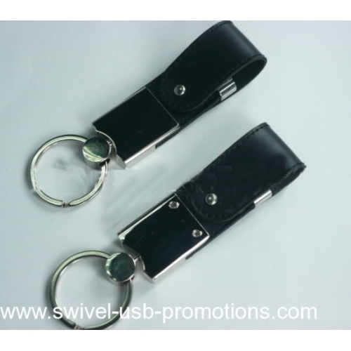 capless keychain shaped swivel leather usb flash drive