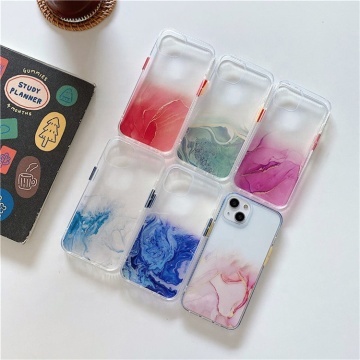 Custodia per telefono per texture in marmo di acquerello per iPhone 13 12 11 Pro Max Transparent Bumper Soft Cover