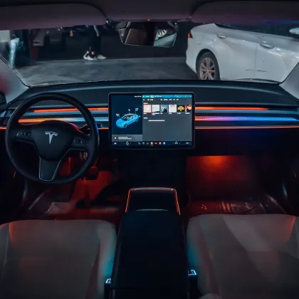 2024 New Tesla Model Y 3 Ambient Light Kit - Symphony Interior 22 In1 64 Color Car Ambient Light