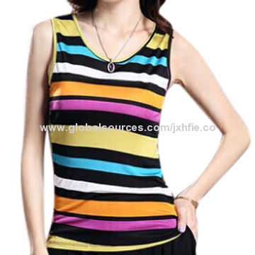 Women's Tank Top, Made of 95% Cotton/5% Spandex, OEM Orders are Welcome, Comfortable to Wear
