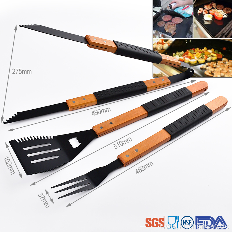 Non- stick wooden handle BBQ tools