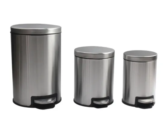 Stainless steel pedal bin fireproof