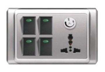 S9 4 Gang Wall Switch + Socket & Fan Regulator Switch