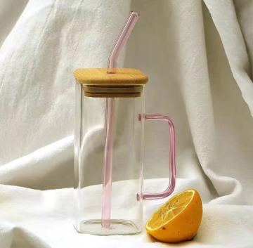 Cheapest Multicolor Square Heat-Resistant Juice Milk Cup Glass Water Bottle
