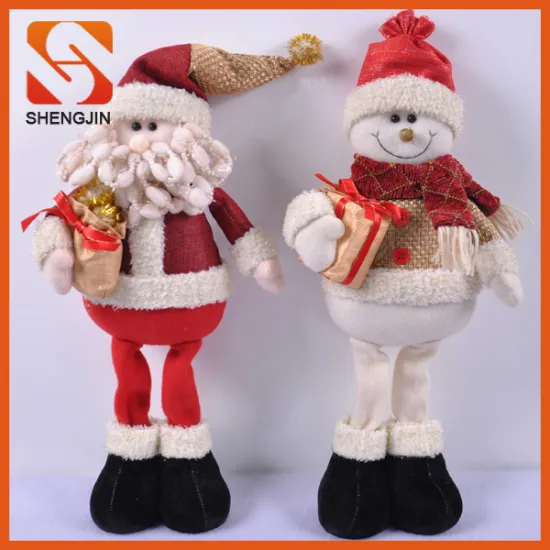 Telescopic Stand Christmas Snowman Santa Claus Outdoor Decorations Christmas Doll