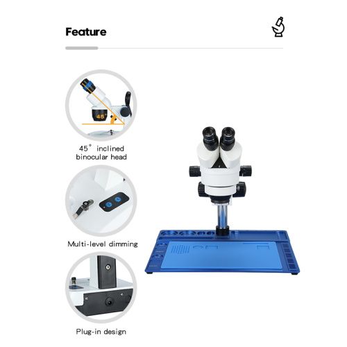 Suministro un microscopio estéreo 0.7x-4.5x con pantalla