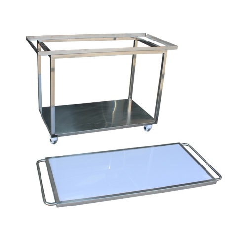 Stainless Steel Acrylic Sheet Veterinary Stretcher Trolley