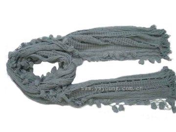 2017 New style tassel acrylic neck knitting pattern scarf
