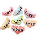 17 * 26 MM Pastel bricolage lettre amour résine coeur accessoires enfants dos plat Scrapbooking cheveux arc réfrigérateur aimant décoration bijoux