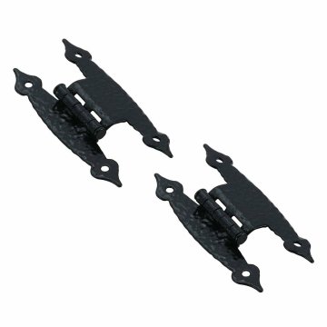 Non Self-Closing Face Mount Cabinet Hinges - Colonial Non Self-Closing 3/8" Offset "H" Hinge (Pair) in Colonial Black