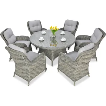 UV Resistant Aluminum Dining Chair with Hand-Braided Rope for Outdoor Gardens
