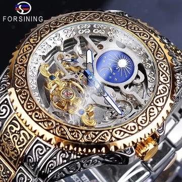 Relogio Forsining Skeleton Watch: นาฬิกาข้อมือบุรุษอัตโนมัติ