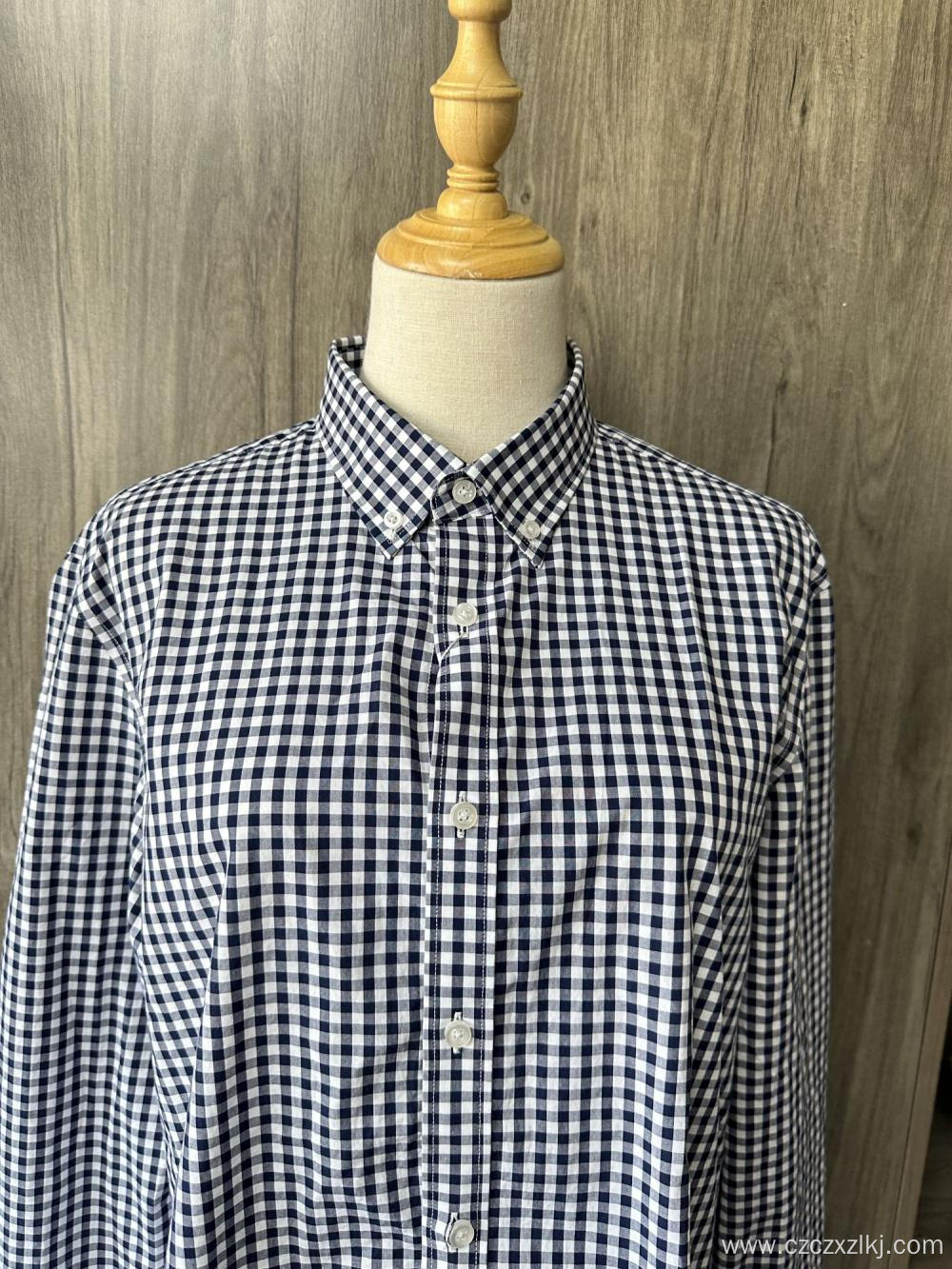 Good selling 100% cotton long sleeve plaid shirt