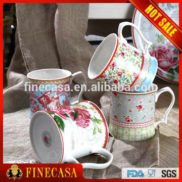 12OZ Fine New Bone China Elegant Ceramic Coffee Mug set