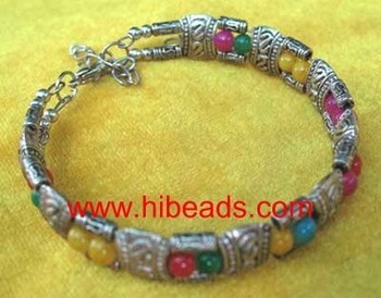 wholesale fashion bracelet with colored jade beads GMB0018