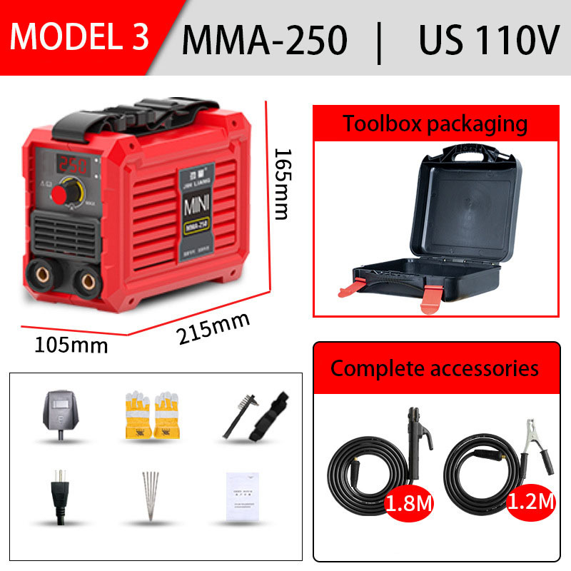 Professional 110V/220V Dual Voltage High Power Inverter Welding Machine with MIG/MMA/TIG/Arc & IGBT Technology, Supporting 250/3