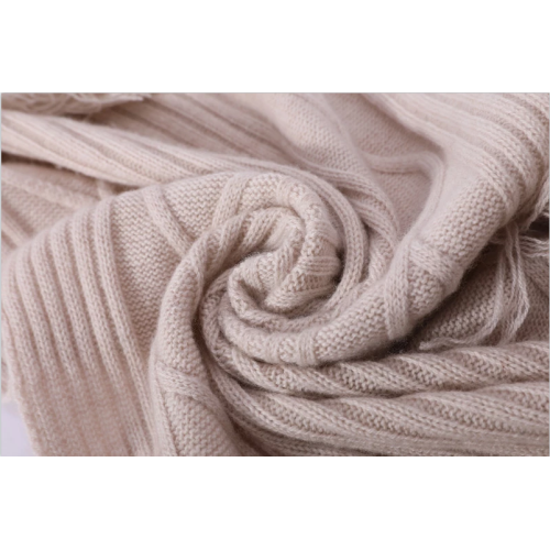 Fashion Rib Knit Solid Color Women Cashmere Scarf