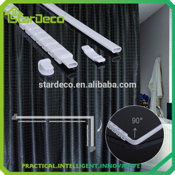 L shape shower curtain rail curved track