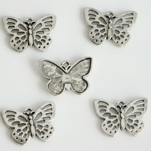 25mm Metal Alloy Hollow Butterfly Charms For Necklace Bracelet Earrings Butterfly Jewelry Making Findings Accessories