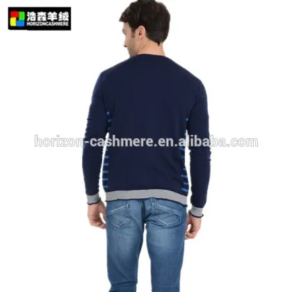 Cashmere V Neck Cardigan Fashion Men Sweater, Navy Blue Cardigan Sweater