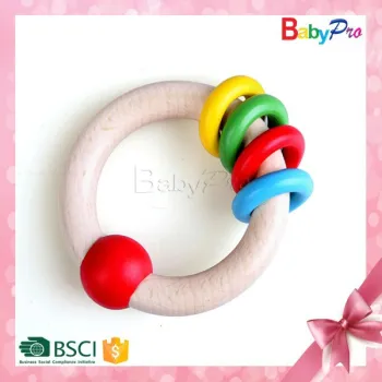 2015 China Hot Sale Promotional Baby Toys Wooden Baby Rattle