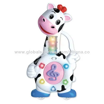 Baby toys cartoon cow with light, music