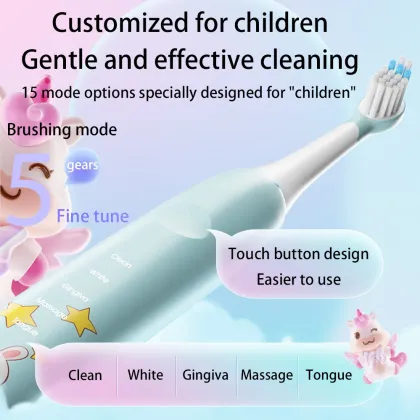 Cartoon Design Waterproof Rechargeable Electric Toothbrush for Children