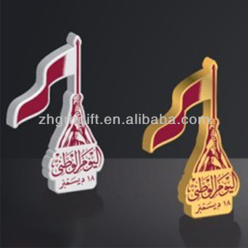 qatar national flag pin badge